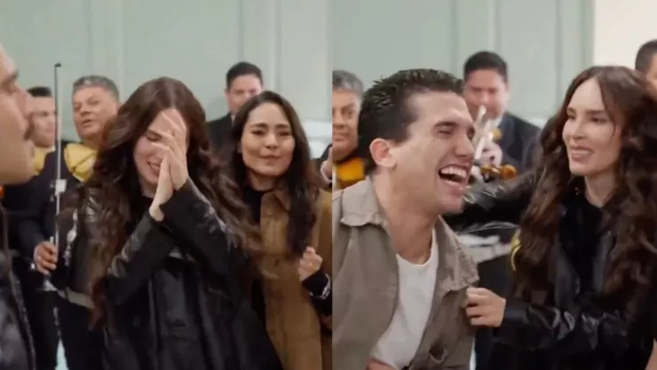 Belinda sorprende al elenco de “Carlota” con mariachi y tacos en España