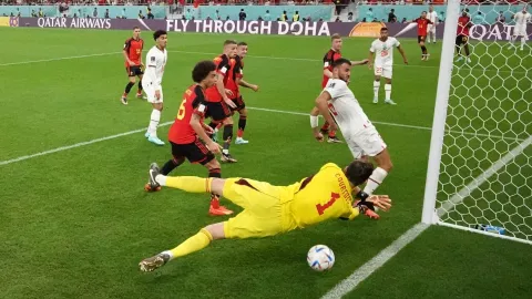 Gol de Marruecos en el partido ante Bélgica