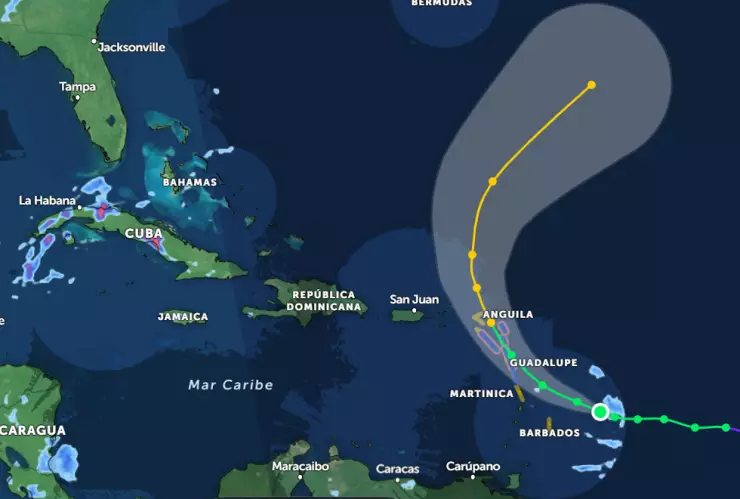 Conoce la ubicación de la tormenta tropical Tammy en el océano Atlántico