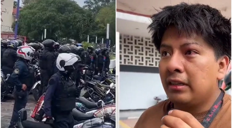 Reportero acusa agresión de policías en marcha del 2 de octubre en CDMX.