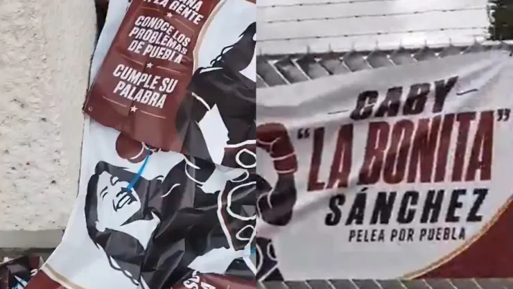 Ciudadano retira lonas de “La Bonita” Sánchez.