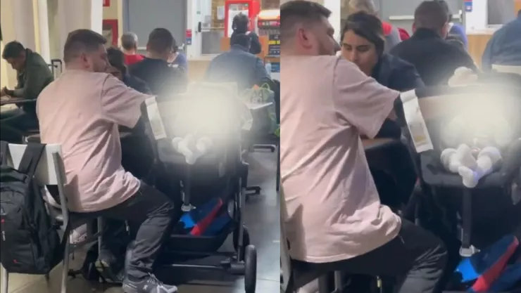 VIDEO: Captan a hombre golpeando a un bebé en aeropuerto de Monterrey