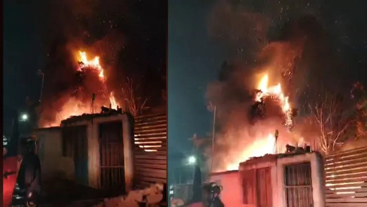 Fuerte incendio frente a la Central de Abasto