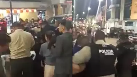 Hijos interrumpen en boda de su padre en Ecuador.