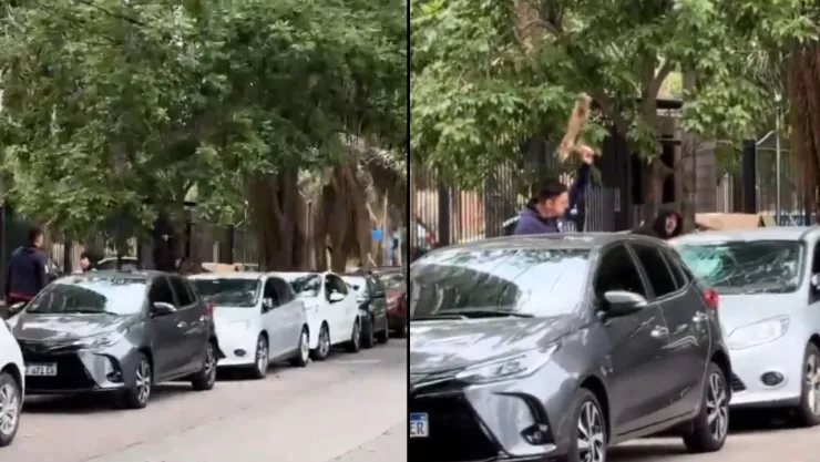 VIDEO | Vecino destroza el carro de un hombre por estacionarse frente de su casa