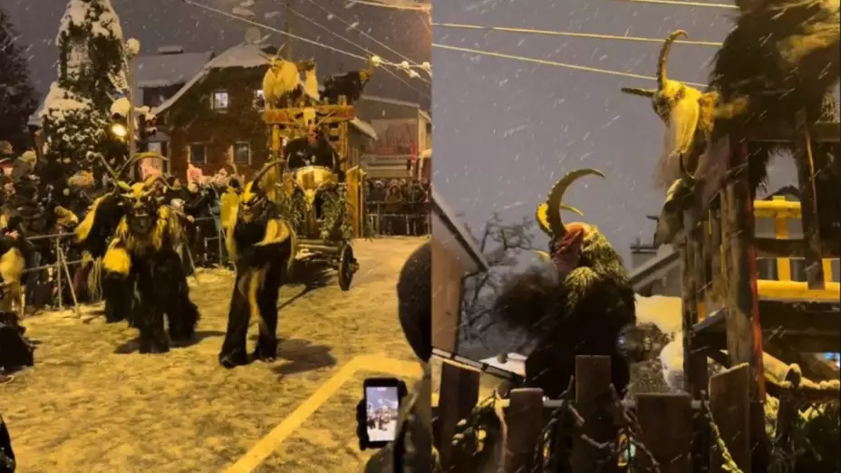 VIDEO: Hacen festival de Krampus, el demonio de la navidad que come niños