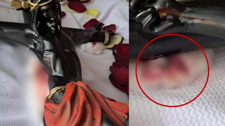 Captan imagen de Cristo Negro sangrando en Veracruz