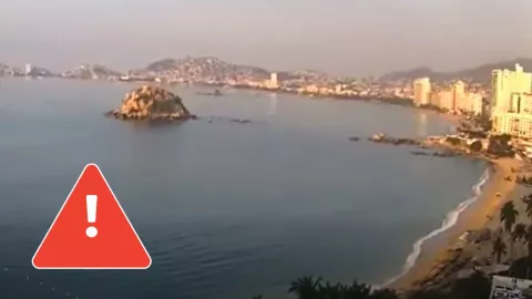 Cámara captó el momento exacto del sismo en zona turística de México