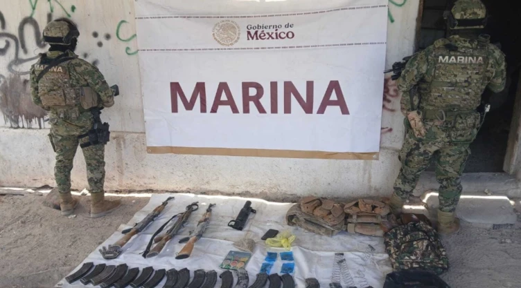 ¡Enfrentamiento en Caborca! Marina asegura arsenal y droga tras violento ataque armado en Sonora