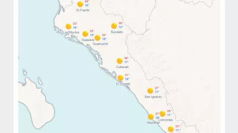 Clima en Sinaloa hoy miércoles 7 de mayo de 2025