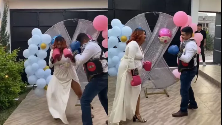 VIDEO | Revelación de género con pelea de boxeo causa polémica en redes