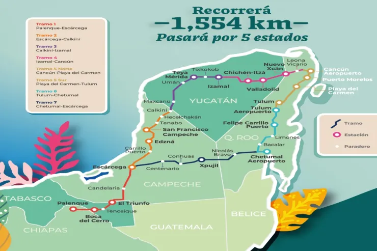 Esta es la ruta del Tren Maya