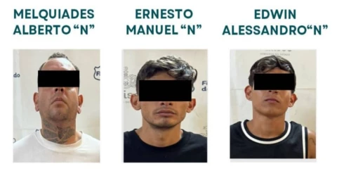 ¡Caen 3! Abren boquete en empresa, amarran a operadores, roban caja fuerte y escapan en Tlajomulco. En la imagen se puede observar a Melquiades Alberto “N”, Ernesto Manuel “N” y Edwin Alessandro “N”, tras una exhaustiva investigación, se obtuvieron y ejecutaron las órdenes de aprehensión.