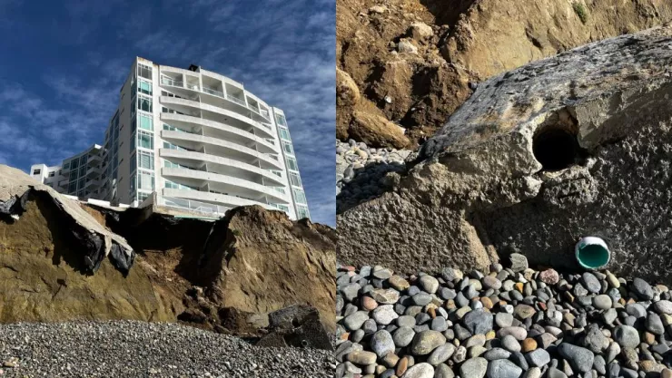 Derrumbe en edificio de Playas de Tijuana