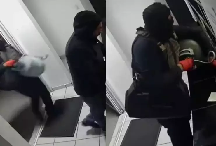 Con tanque de gas encapuchado intenta robar casa de cambio en Tijuana