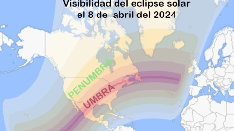 Así será la visibilidad del eclipse solar en el 2024