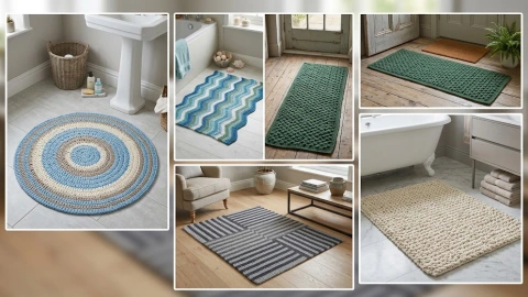 Alfombra a crochet entrada o baño