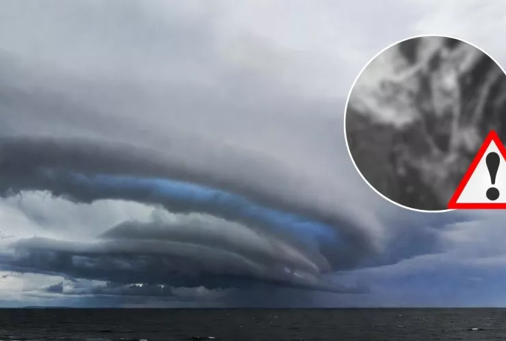 Imagen satelital muestra el ingreso del Frente Frío 27 por el norte de Veracruz