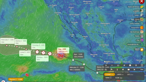 huracan carlotta en vivo ver ruta