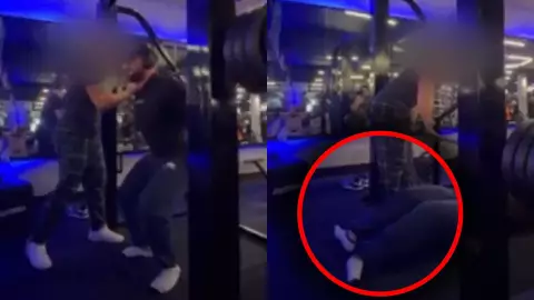 FUERTE VIDEO: ¡No aguantó! Hombre se fractura las piernas al hacer sentadilla con 140 kilos en el gimnasio