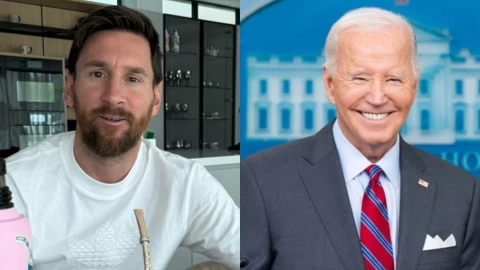 Lionel Messi y Joe Biden