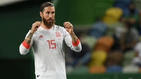 Sergio Ramos con la camiseta de la selección española