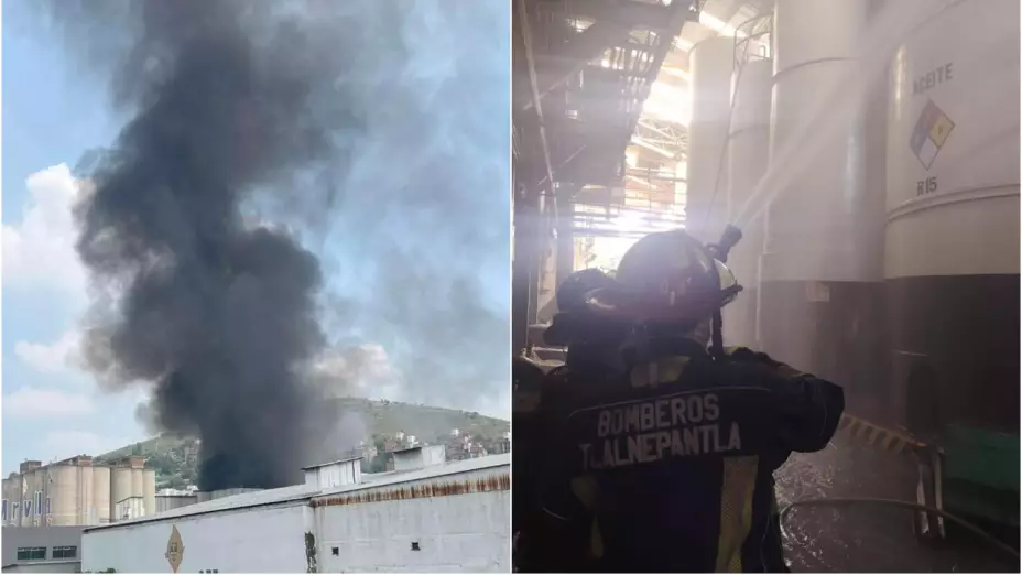 columna-humo-incendio-fabrica-aceite-Talnepantla-bombero-manguera-tanque