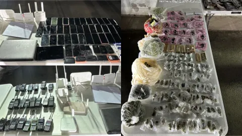 Las drogas y equipo tecnológico que tenían los reos en el Centro Penitenciario de Aguaruto, Culiacán