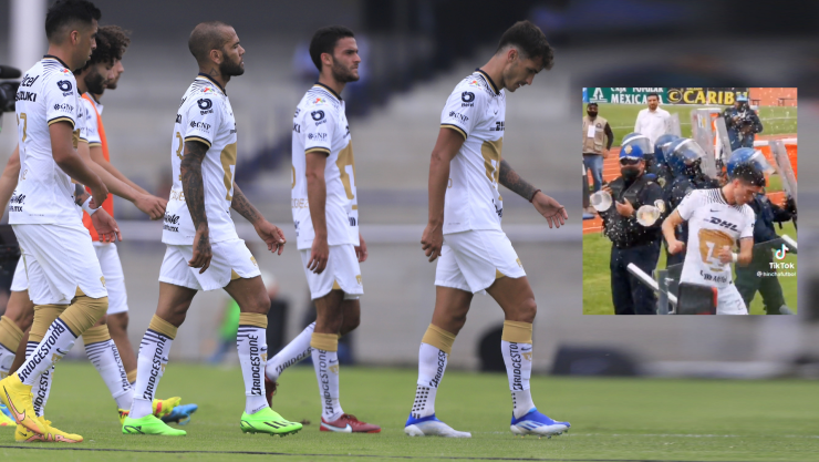 Jugadores de Pumas tras la derrota ante Santos