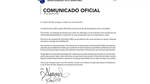 Eugenio Derbez sufre accidente, lo operan y necesitará rehabilitación.