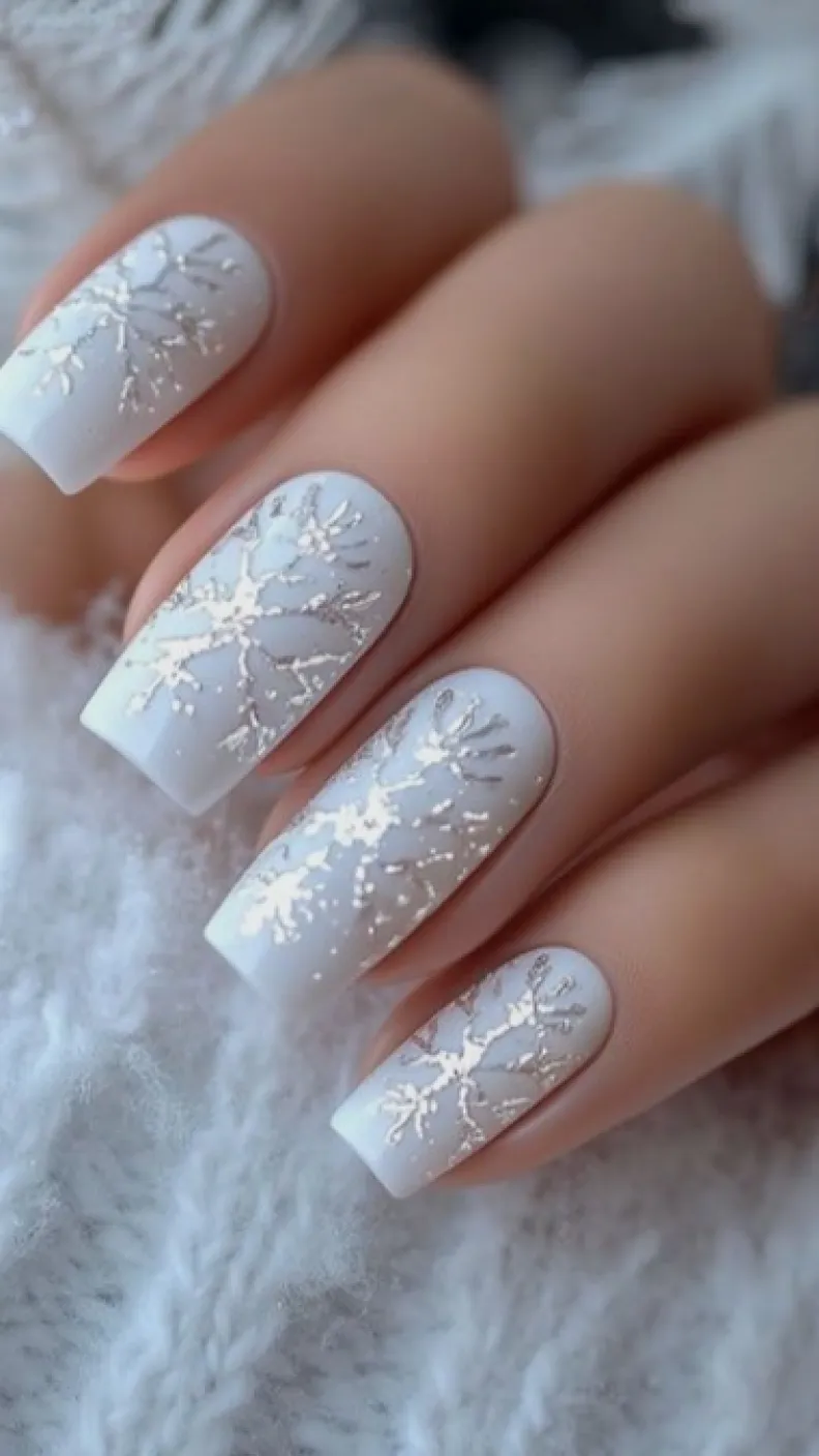 10 ideas de uñas copo de nieve para presumir en Navidad