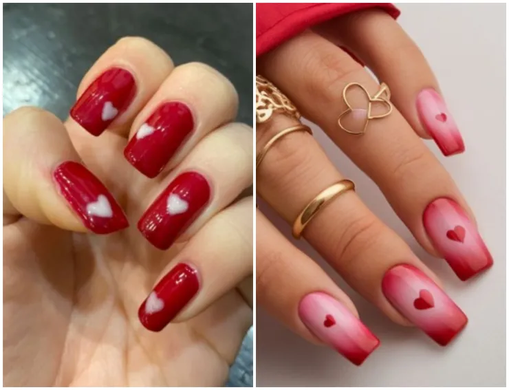 uñas corazones diseños