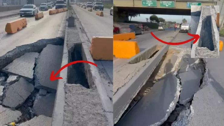 Socavón en Vía Rápida de Tijuana ¿Por qué apareció este 2025 Esto dijeron autoridades (VIDEO)