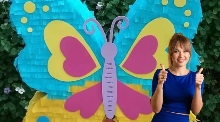 3 diseños de piñatas caseras con forma de mariposas, ideal para los cumpleaños infantiles