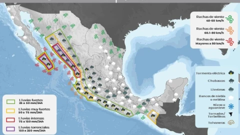 Clima en México 22 de octubre de 2023