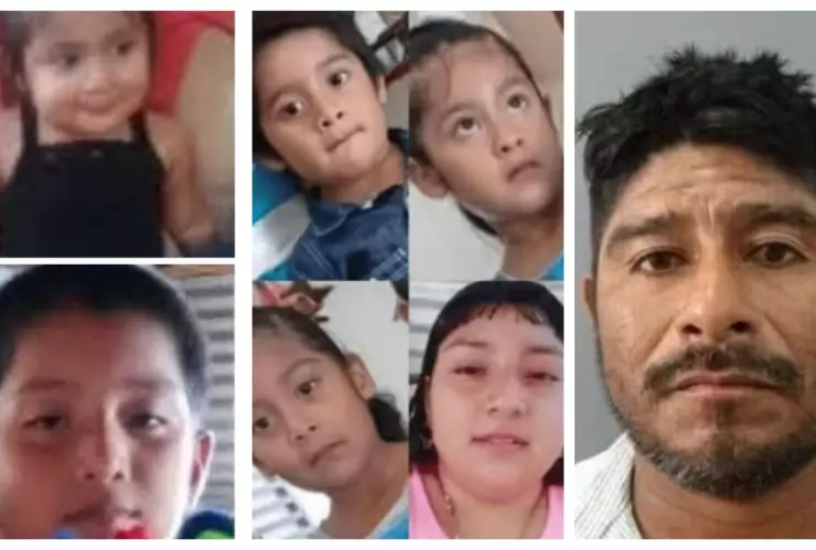 Alerta en Tabasco tras masacre Desaparecen seis menores tras ser sustraídos por presunto multihomicida. En la imagen se observan los rostros de los menores desaparecidos y el presunto asesino que los raptó.