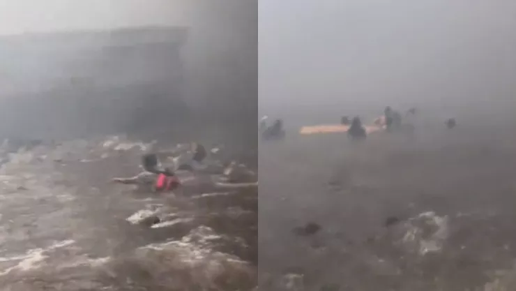 VIDEO Personas se lanzan al mar para huir de incendio en Maui