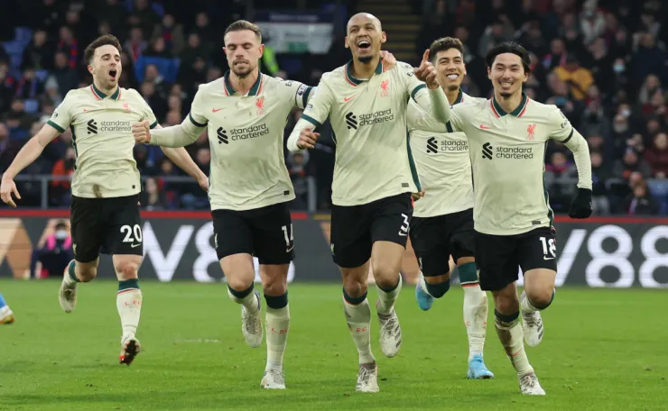Liverpool celebra el gol ante Crystal Palace