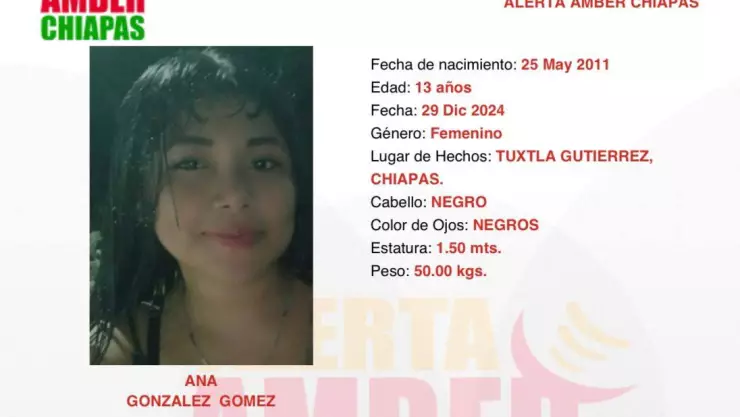 Ana González Alerta Amber Chiapas