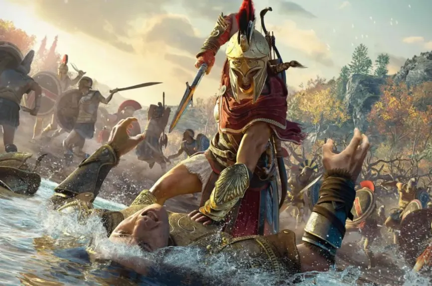 Assassin’s Creed: Odyssey (2018)
Ambientado en la Antigua Grecia, nos da la opción de jugar como Kassandra o Alexios, dos mercenarios en busca de su destino. Aunque se aleja un poco del sigilo tradicional, su RPG expansivo y su historia lo hacen destacar.
Crédito: Ubisoft Montréal