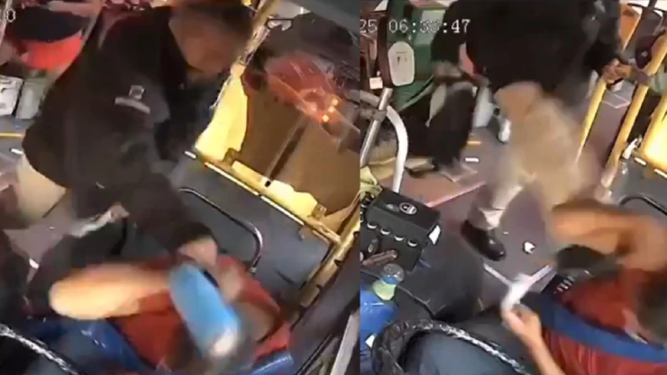 VIDEO: ¡Está en coma! Así fue como pasajero golpea con un termo a un chofer de autobús en Jalisco