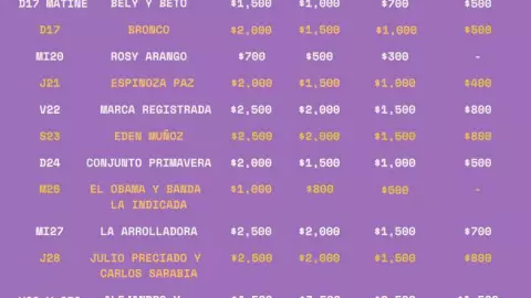 Precios en el palenque Feria del Caballo 2024.