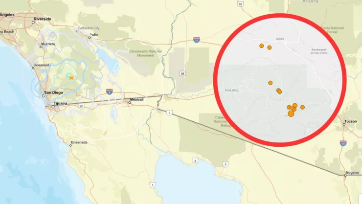 Replicas tras sismo en Julian, San Diego, el 14 de abril de 2025