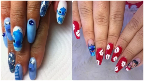 Ideas de uñas con diseño de Stitch