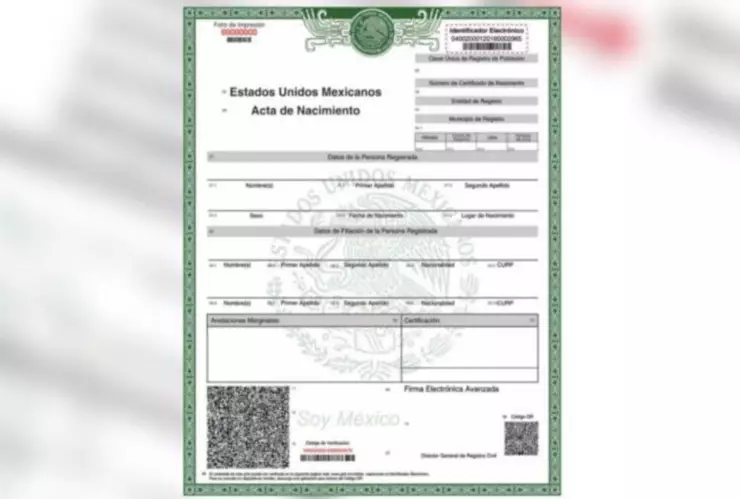 Conoce el nuevo formato que deben tener el acta de nacimiento