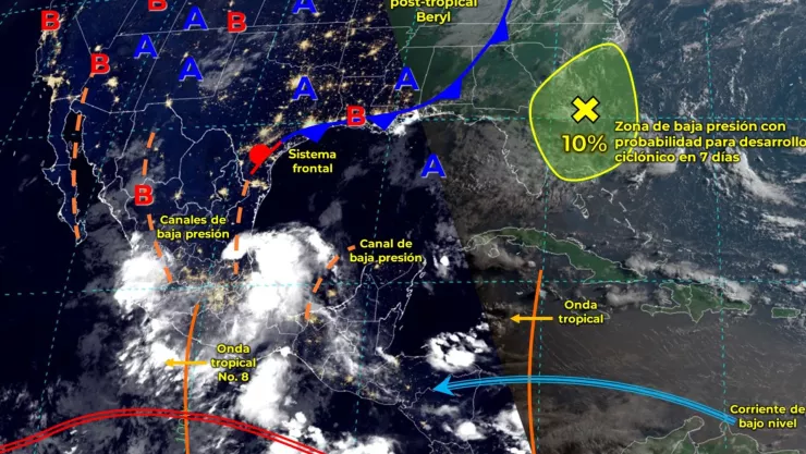 Desarrollo ciclónico en el Atlántico