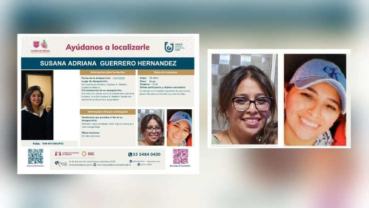 La fisioterapeuta Susana Adriana Guerrero Hernández está desaparecida.