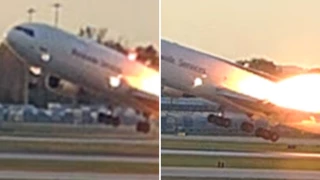 el momento en que motor de avión explotó en aeropuerto.png