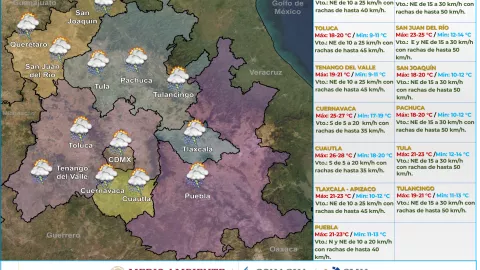 Clima en M&eacute;xico 24 de agosto de 2023