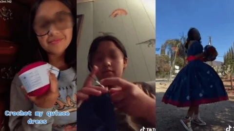 quinceañera teje su propio vestido de xv años